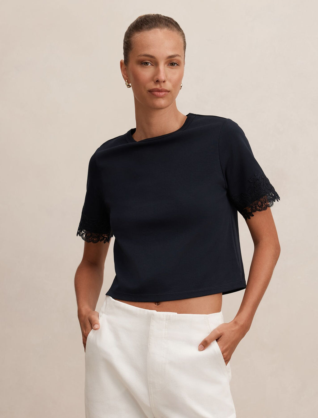 Rosemary Lace Trim Tee