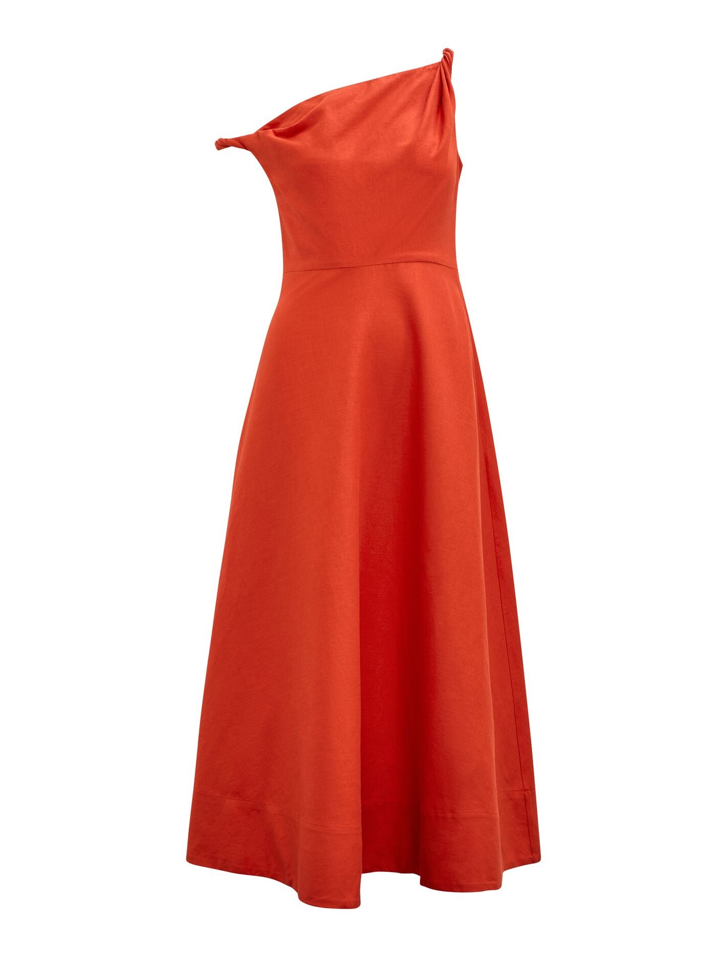 Orange Midi Dress - Vinetta Asymmetric Twist - Size 0 to 12