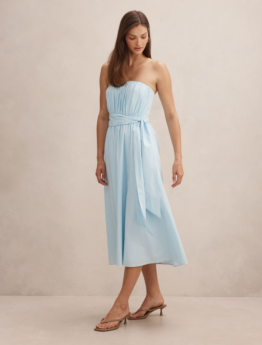 Melissa Gathered Tie Midi Dress