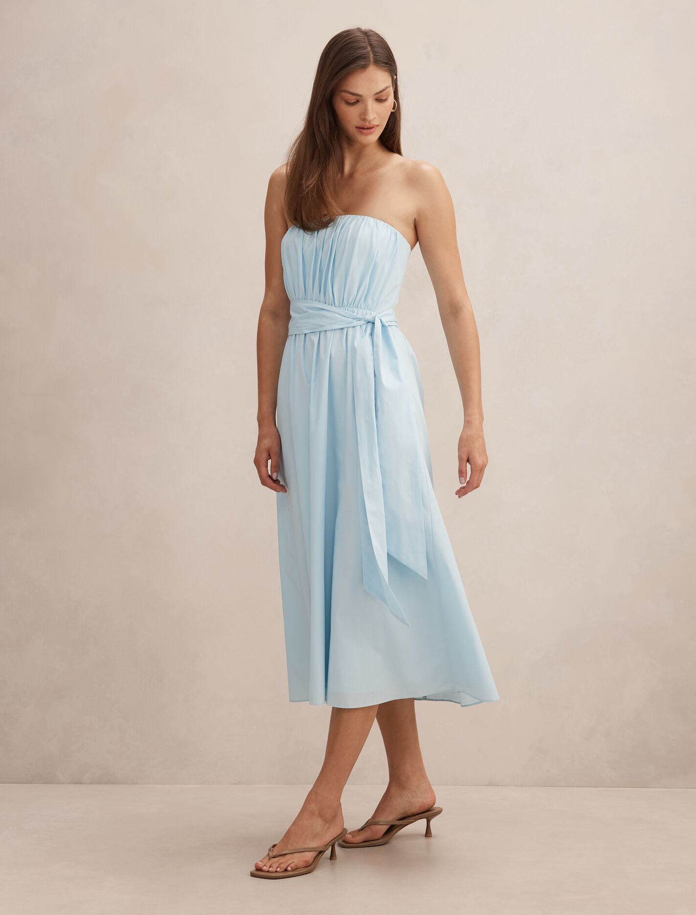 Melissa Gathered Tie Midi Dress