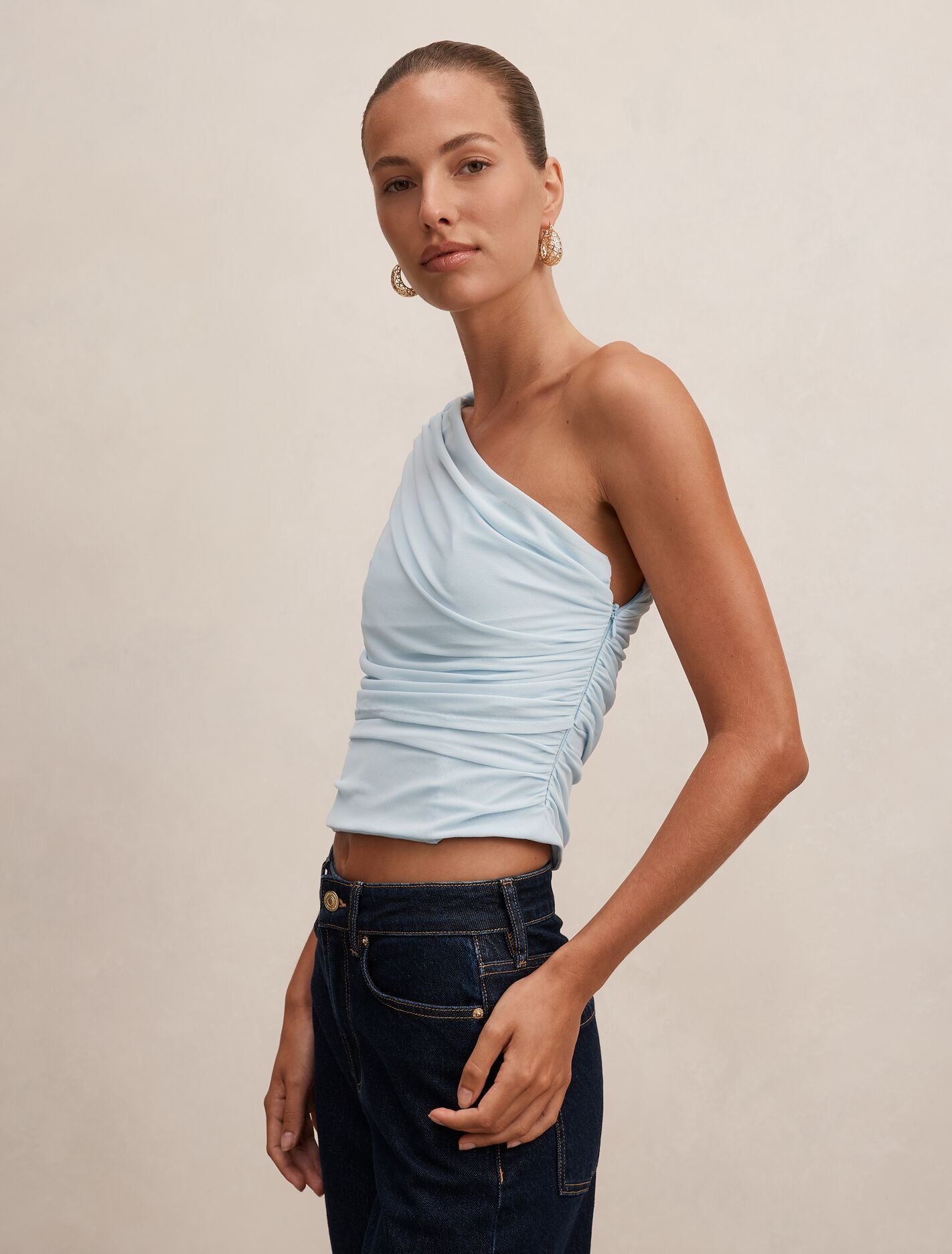 Samara Drape Mesh Corset Top