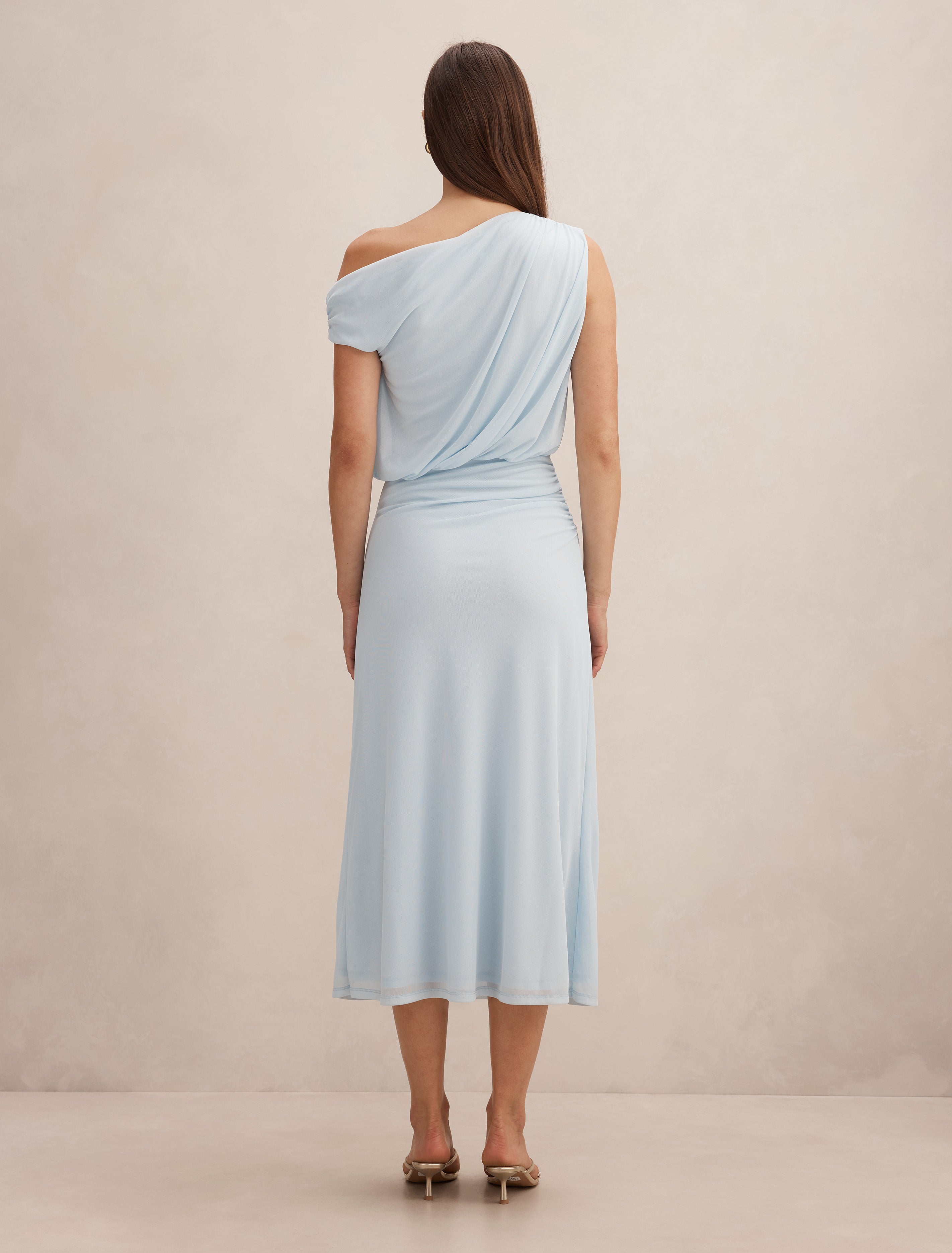 Blue Midi Dress - Honey Tipped Shoulder - Size 0 to 12
