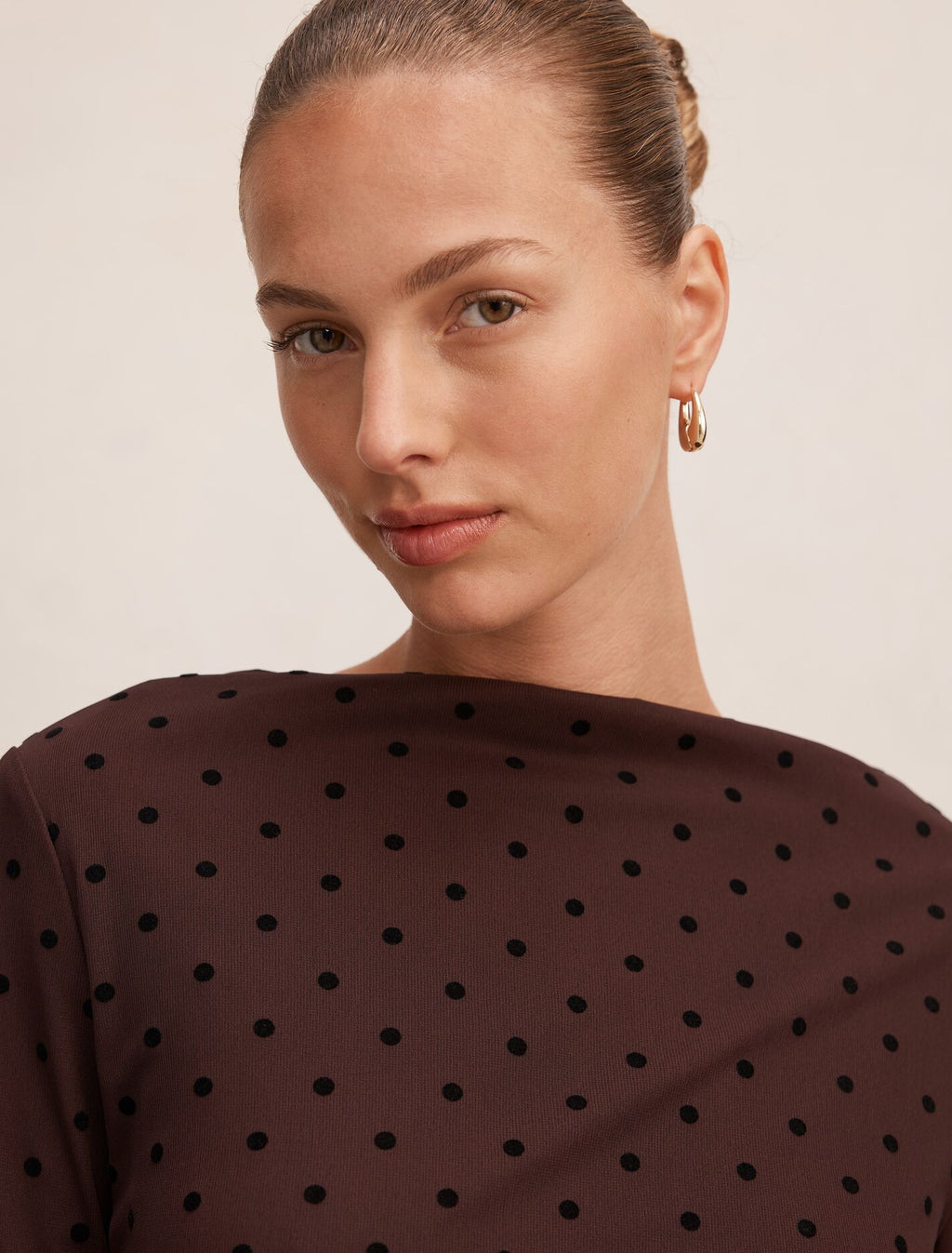 Bonnie Spot Mesh Midi Dress