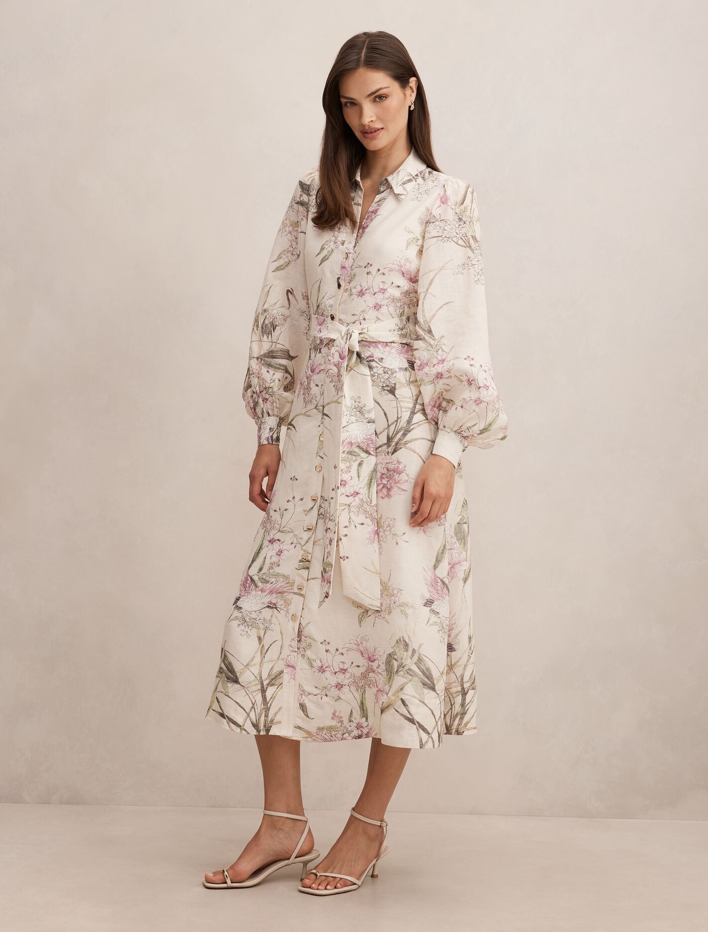 Hazel Shirt Midi Dress in Pink - Size 0 to 12