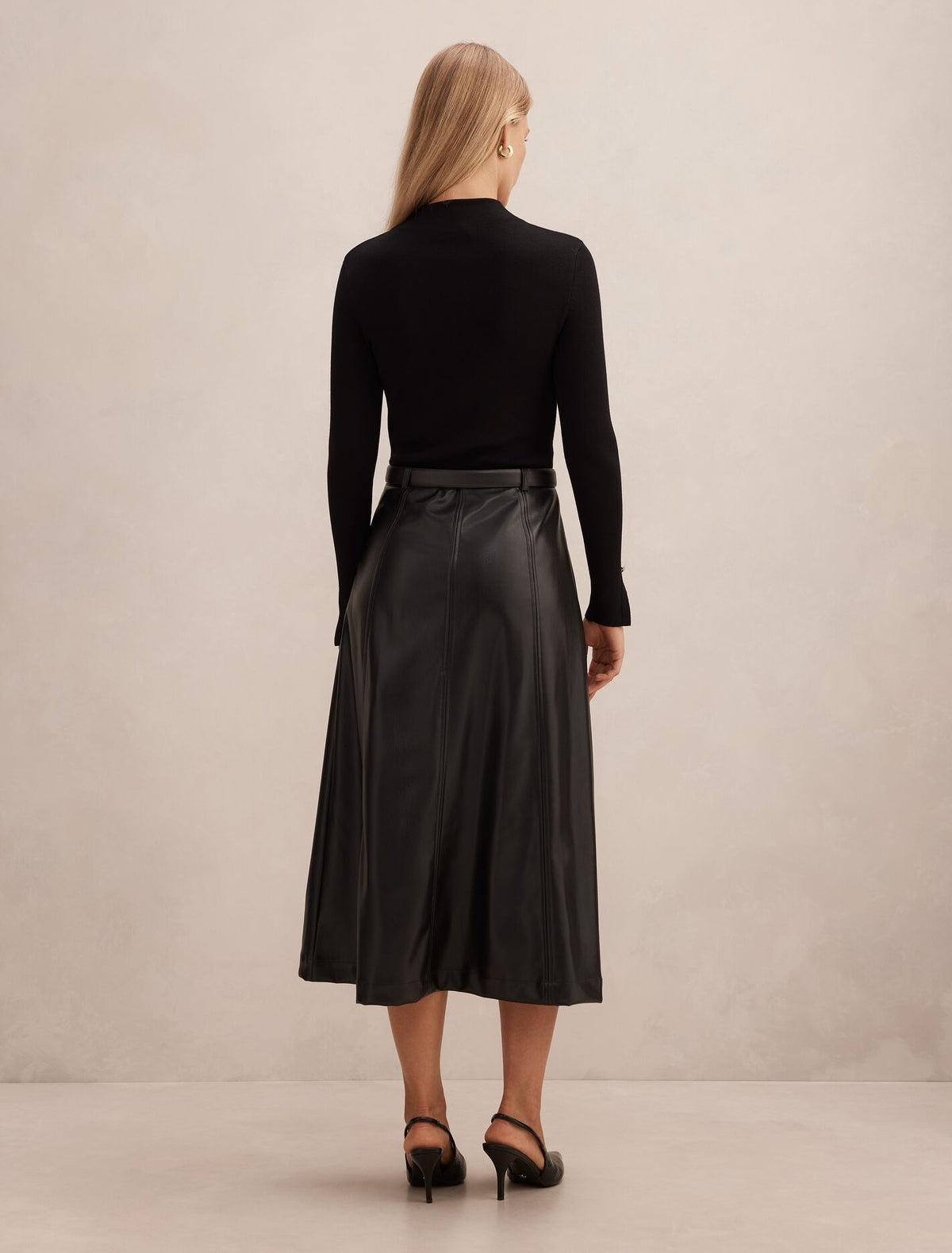 Monique Faux Leather A-Line Dress