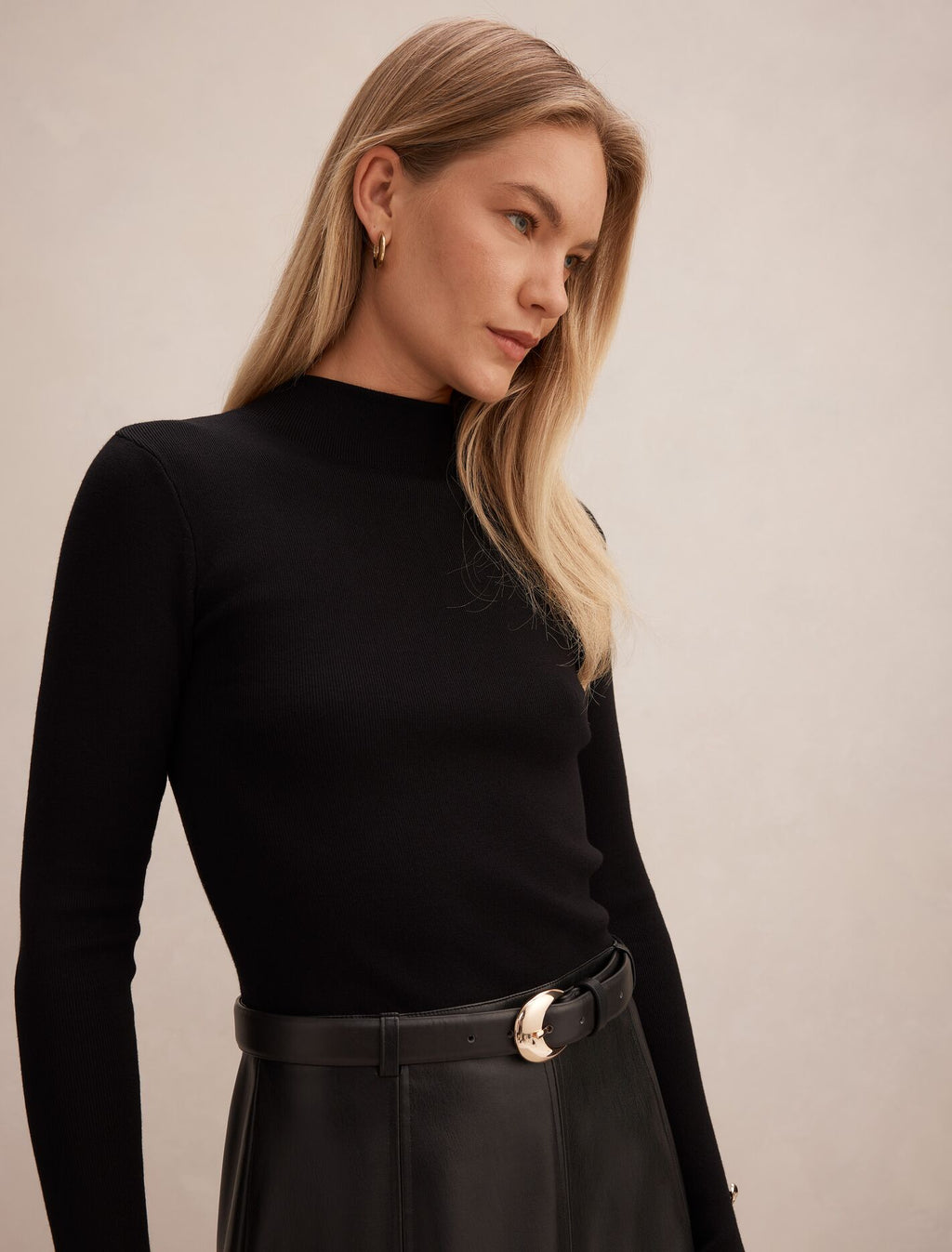 Monique Faux Leather A-Line Dress