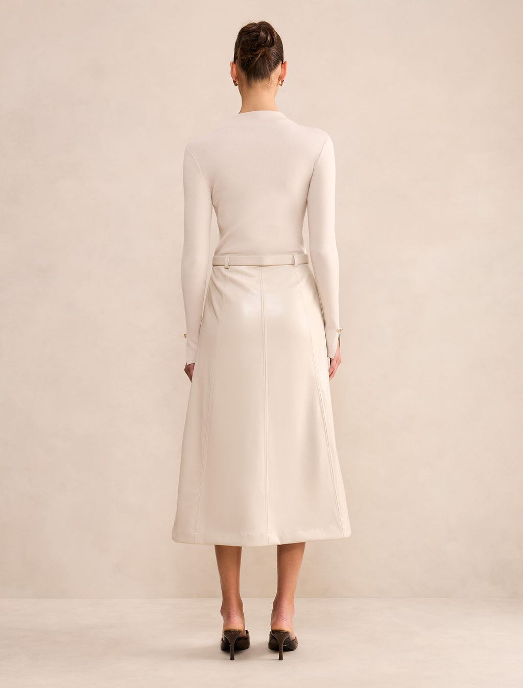 Monique Faux Leather A-Line Dress