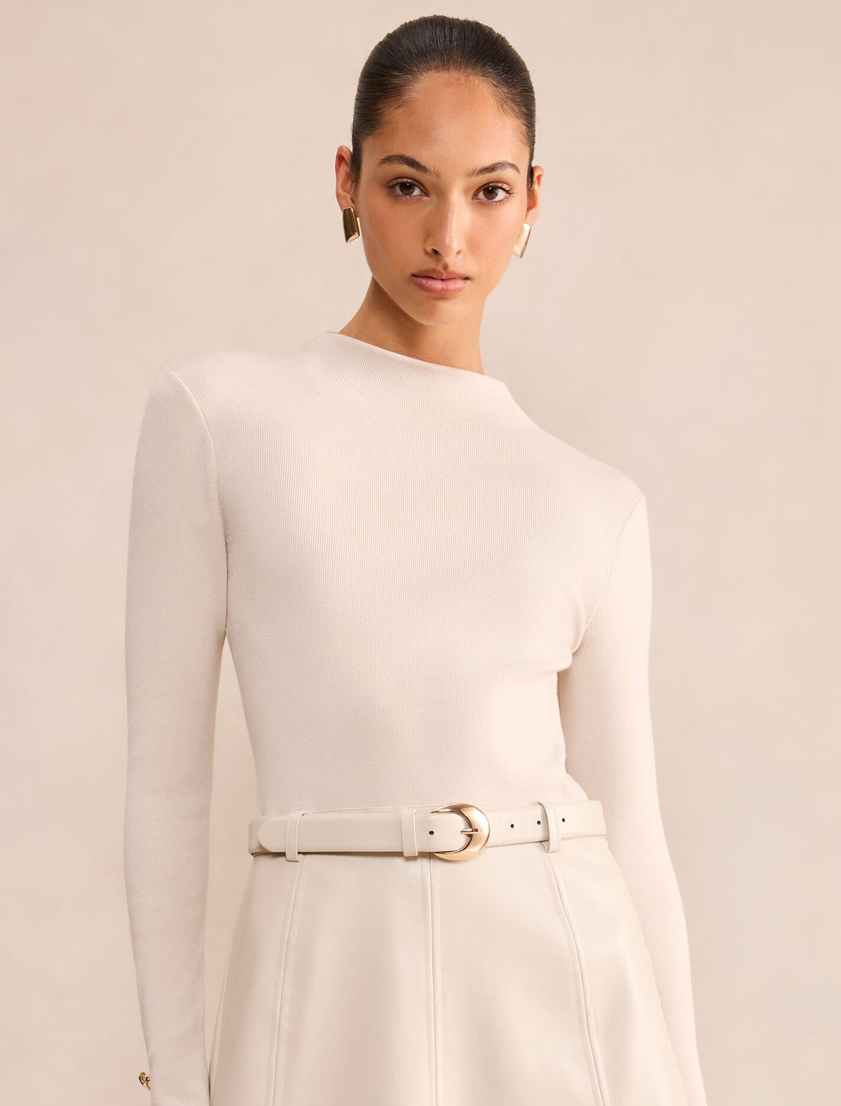 Monique Faux Leather A-Line Dress