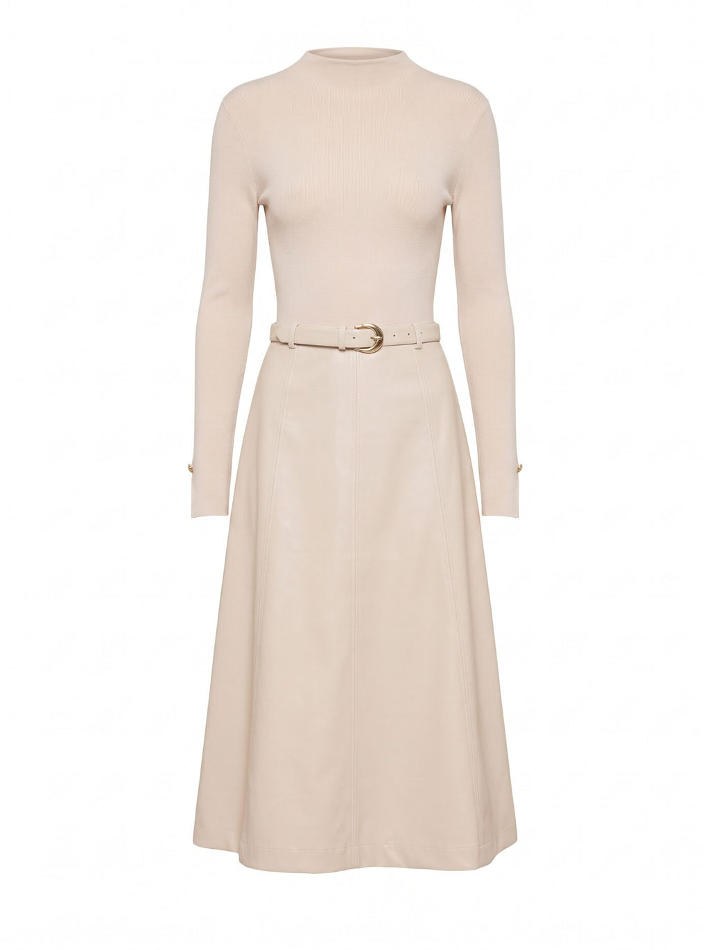 Monique Faux Leather A-Line Dress