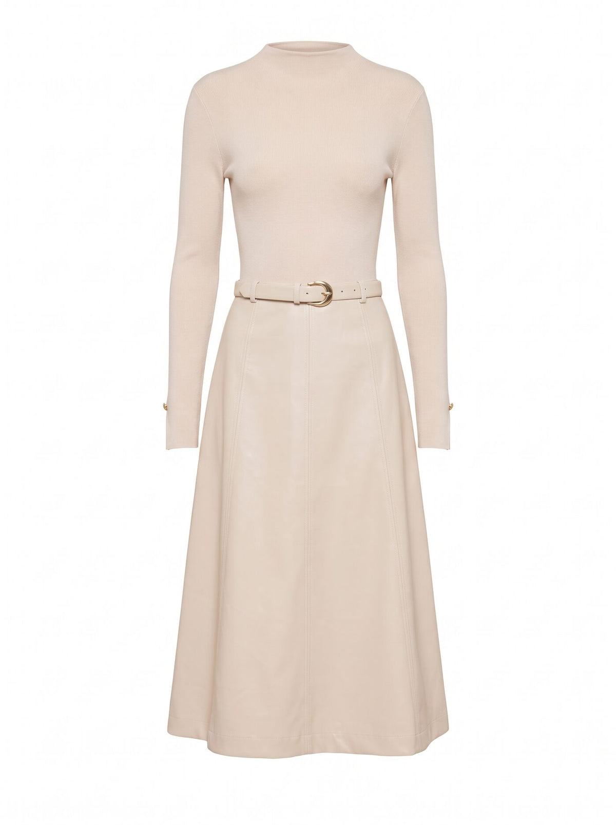 Monique Faux Leather A-Line Dress