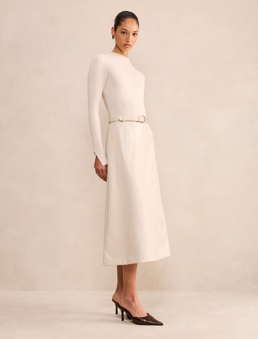 Monique Faux Leather A-Line Dress
