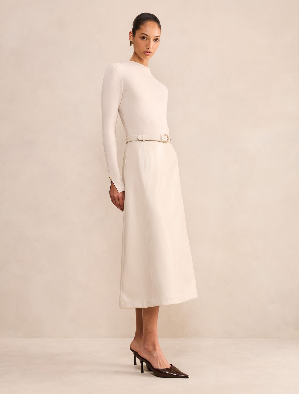 Monique Faux Leather A-Line Dress
