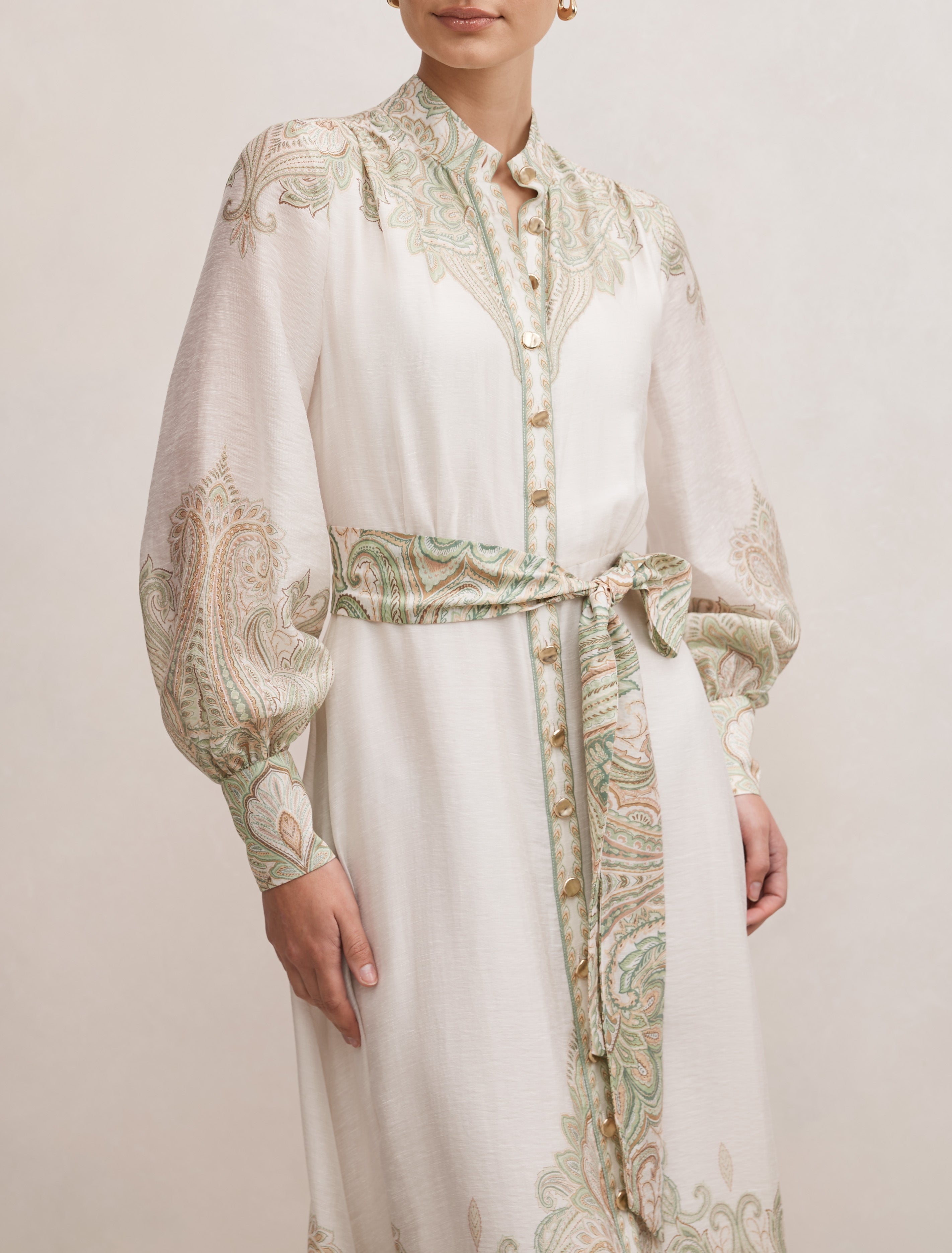 Lucena Button Front Midi Dress