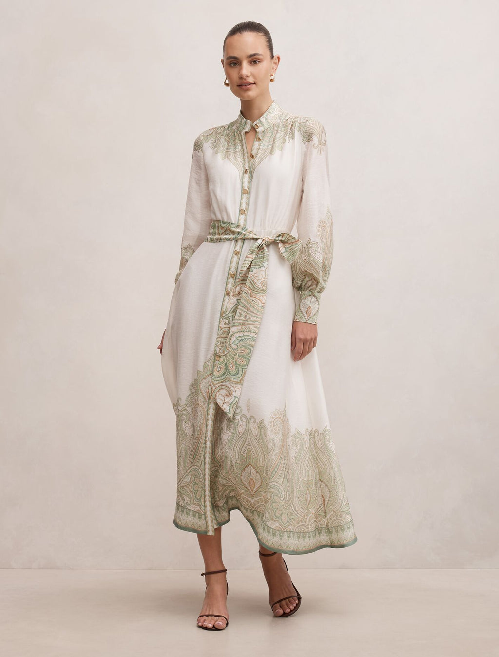 Lucena Button Front Midi Dress