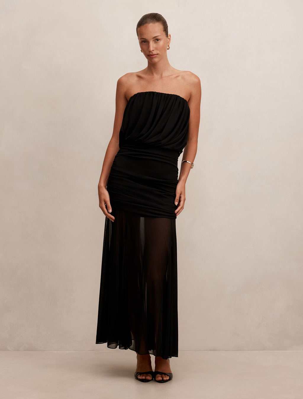 Lyra Bandeau Draped Maxi Dress