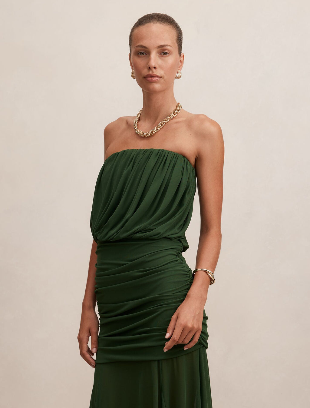 Lyra Bandeau Draped Maxi Dress