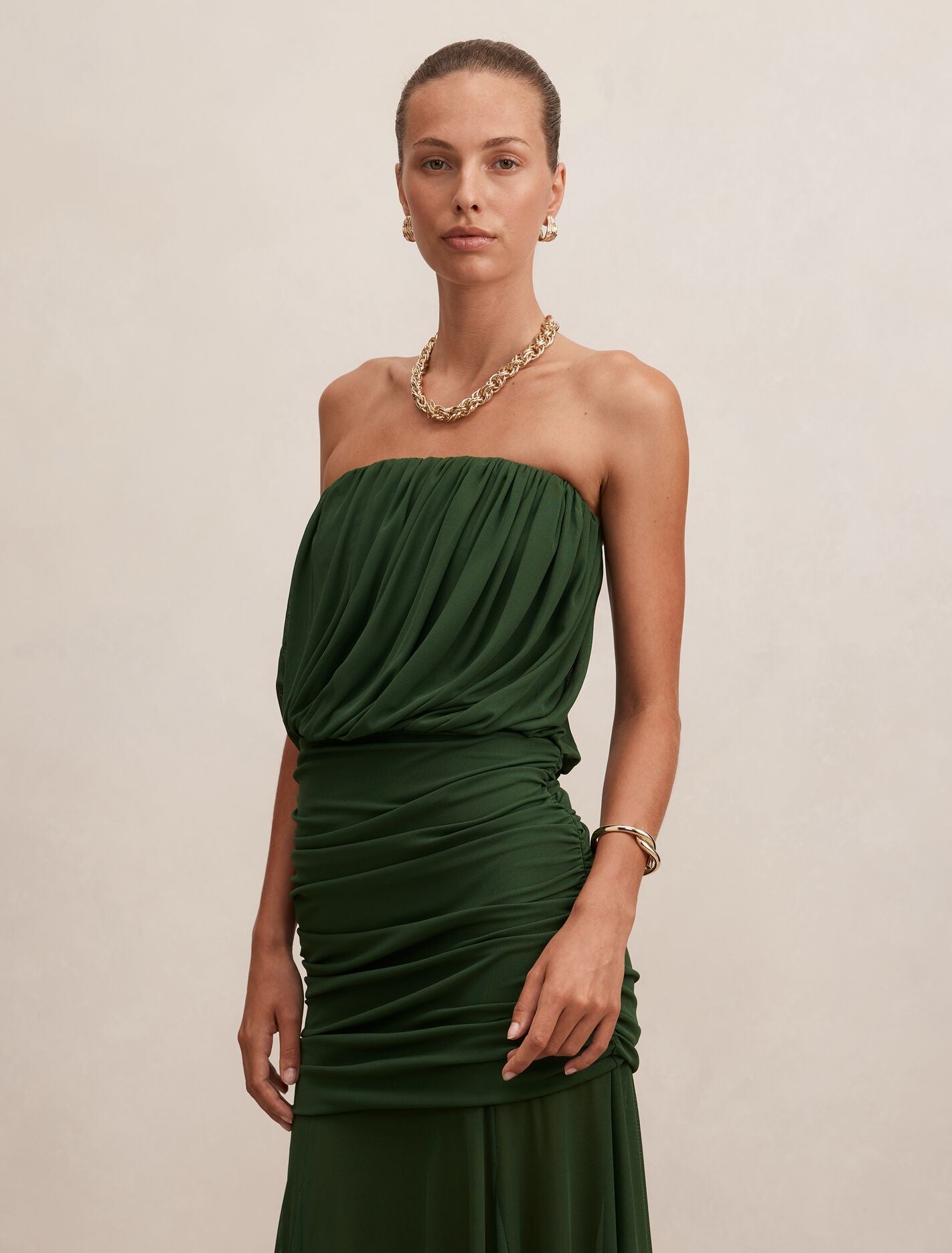 Lyra Bandeau Draped Maxi Dress