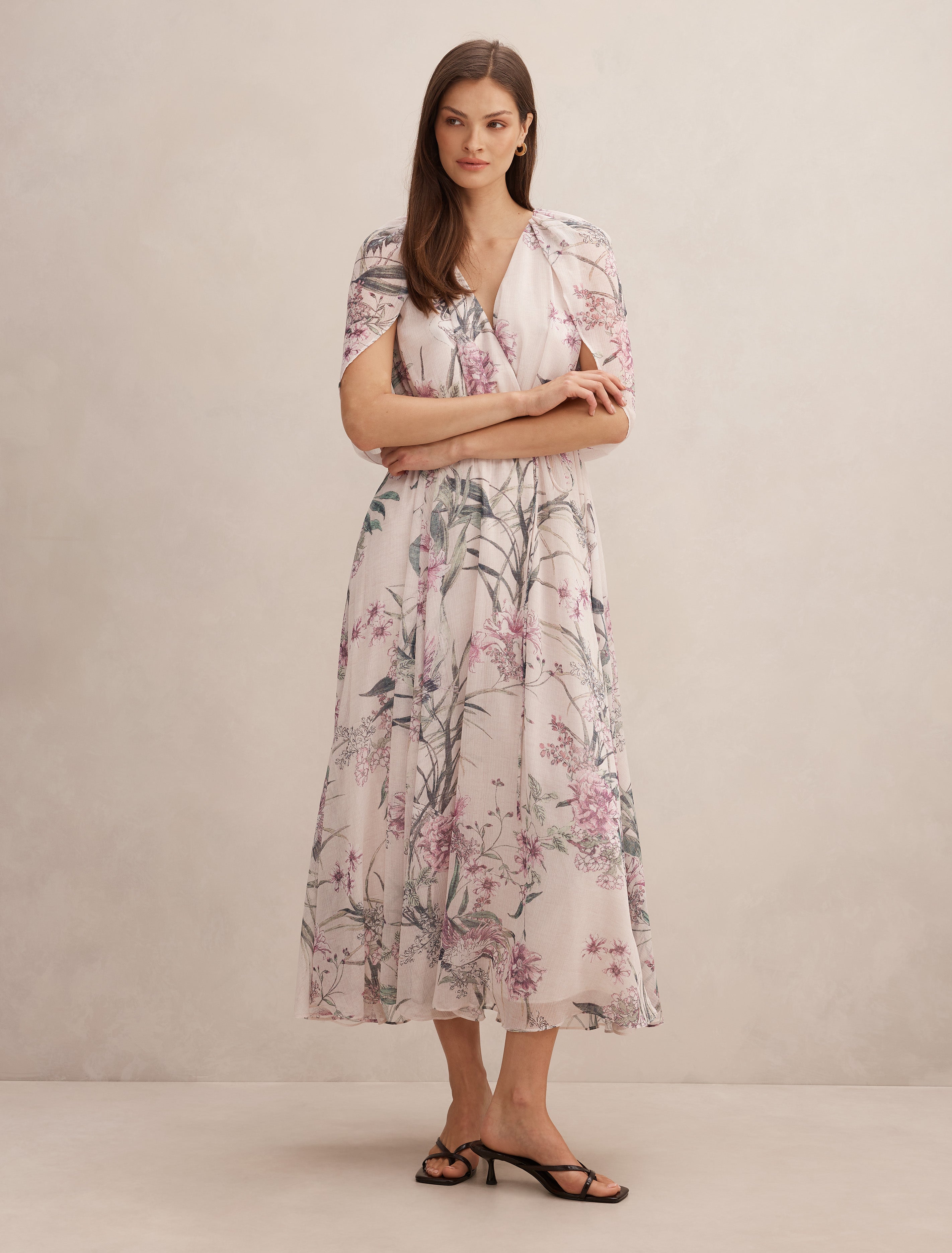 Pink Maxi Dress - Jodie Gathered Cape - Size 0 to 12 - Womens Floral Dress Ever New USA Pink Maxi Dress - Jodie Gathered Cape - Size 0 to 12 - Womens Floral Dress Ever New USA