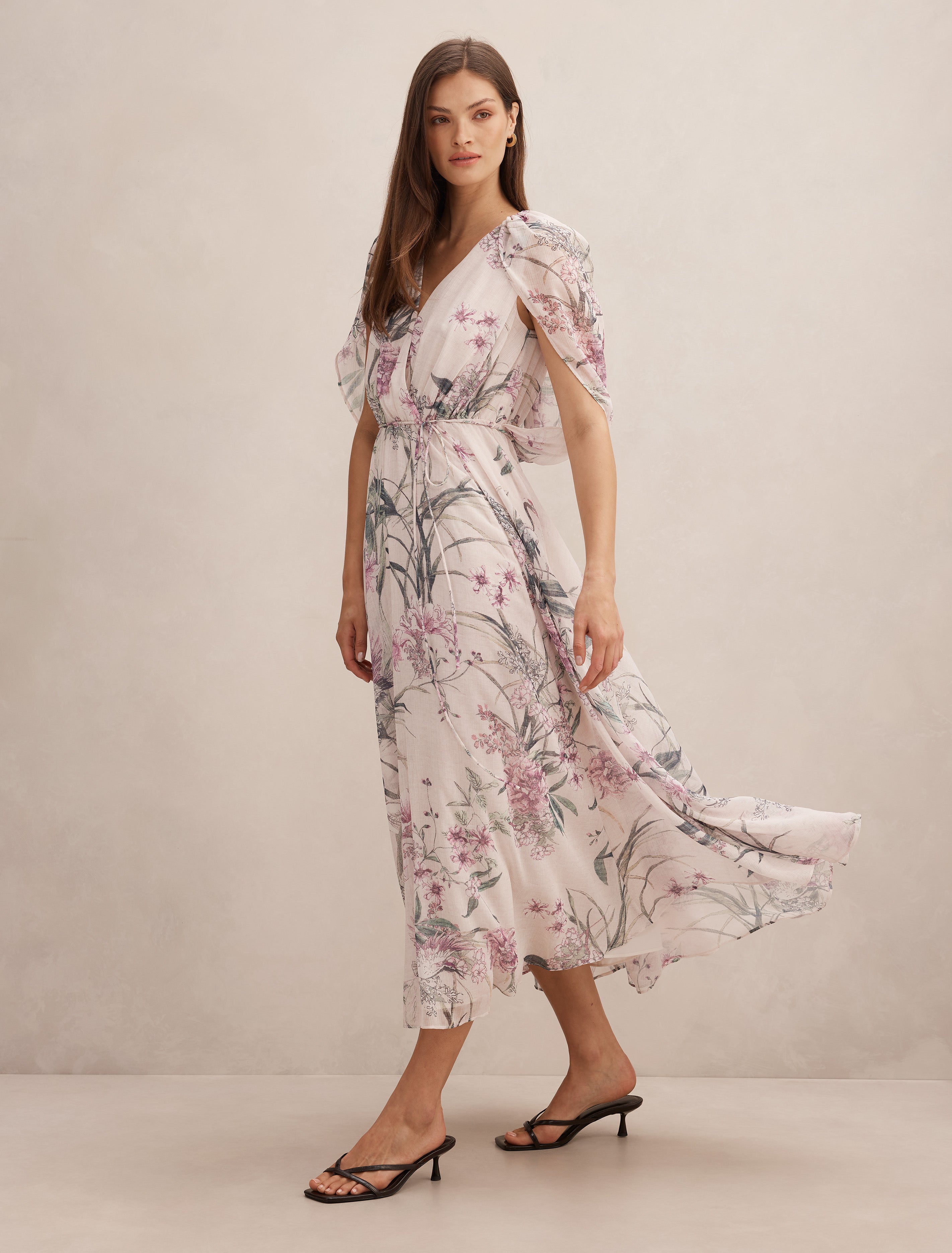 cape style maxi dress Coast Women's Chiffon Cape Style Sequin Maxi Dress in Sage