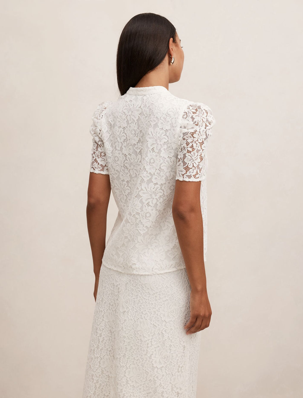 Lina Short Sleeve Lace Blouse