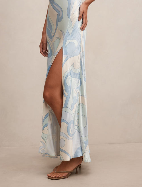 Tyler Satin Cowl Slip Maxi