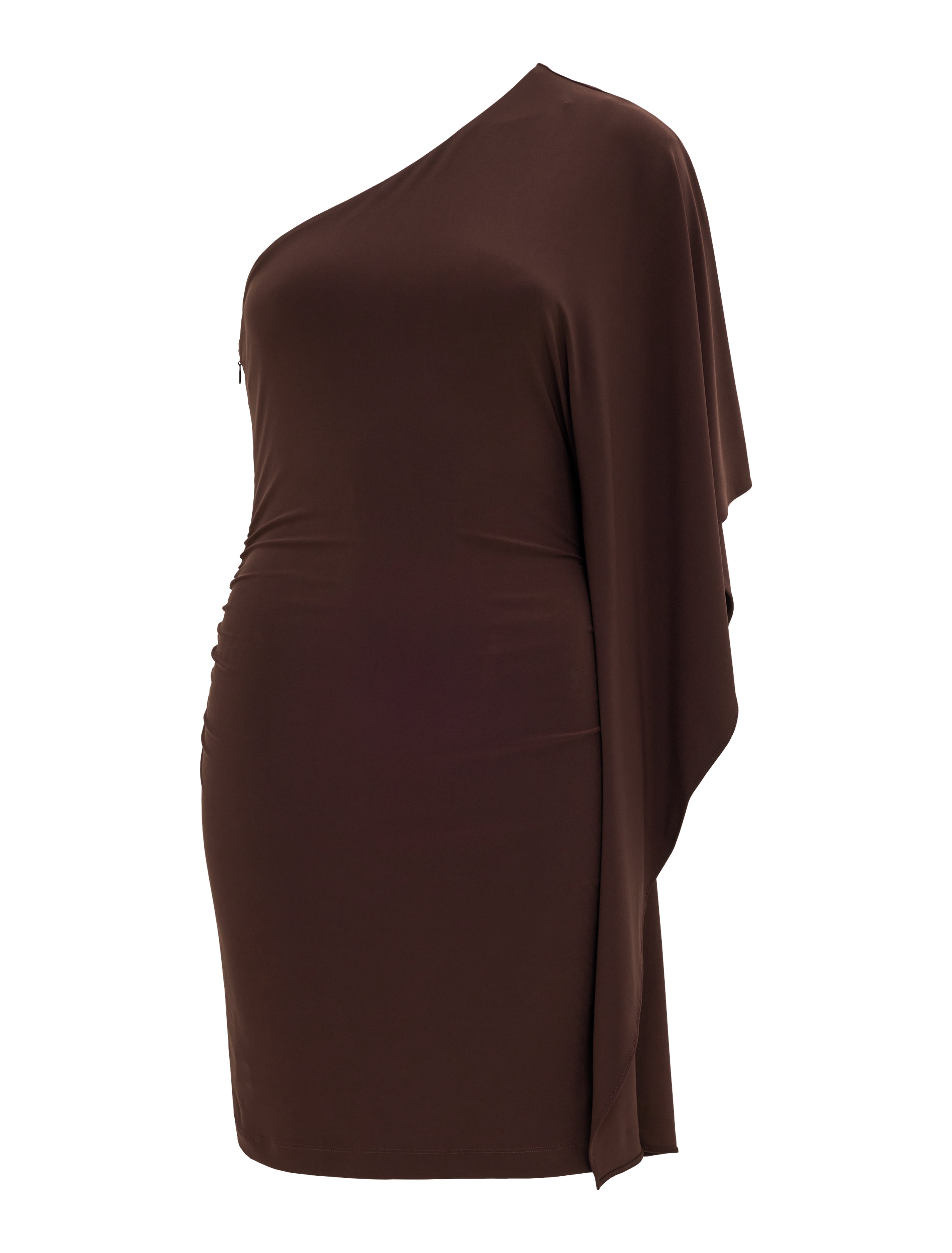 Brown Mini Dress - Adriana One Shoulder - Size 4 to 16