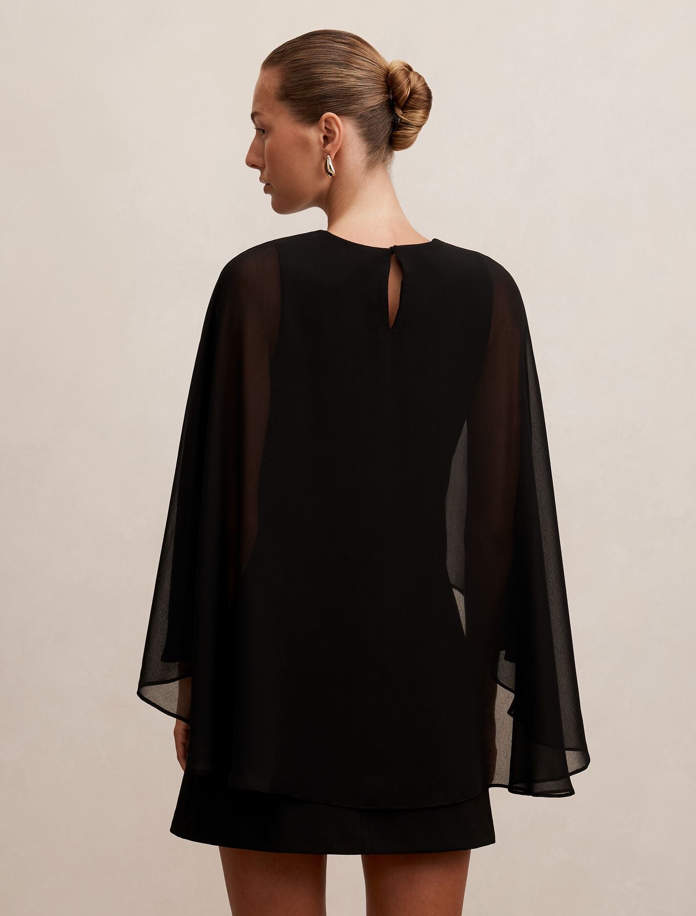 Irena Sheer Cape Mini Dress