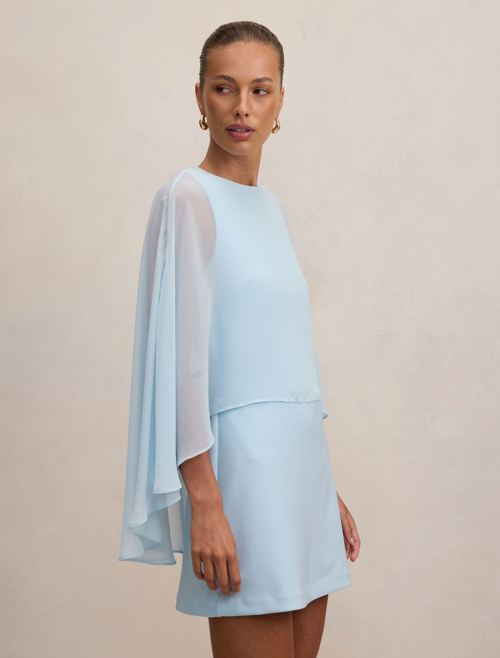 Irena Sheer Cape Mini Dress