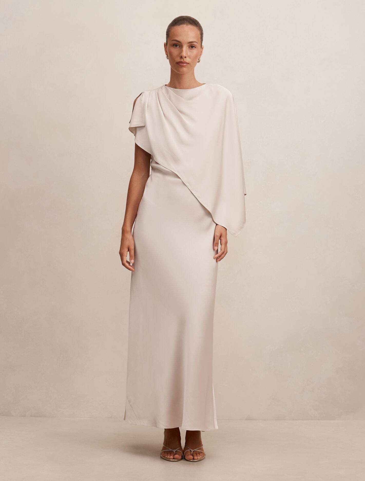 Beige Maxi Dress - Zinnia Cape - Size 0 to 12