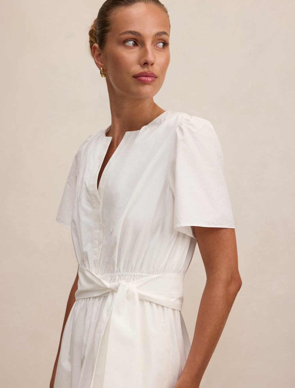 Matilda Embroidered Tie Midi Dress