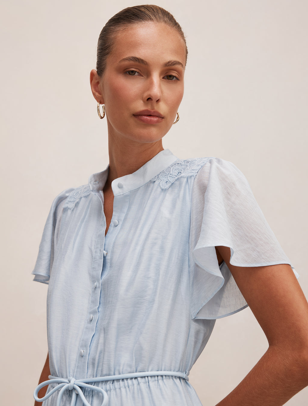 Harriet Lace Button Midi Dress