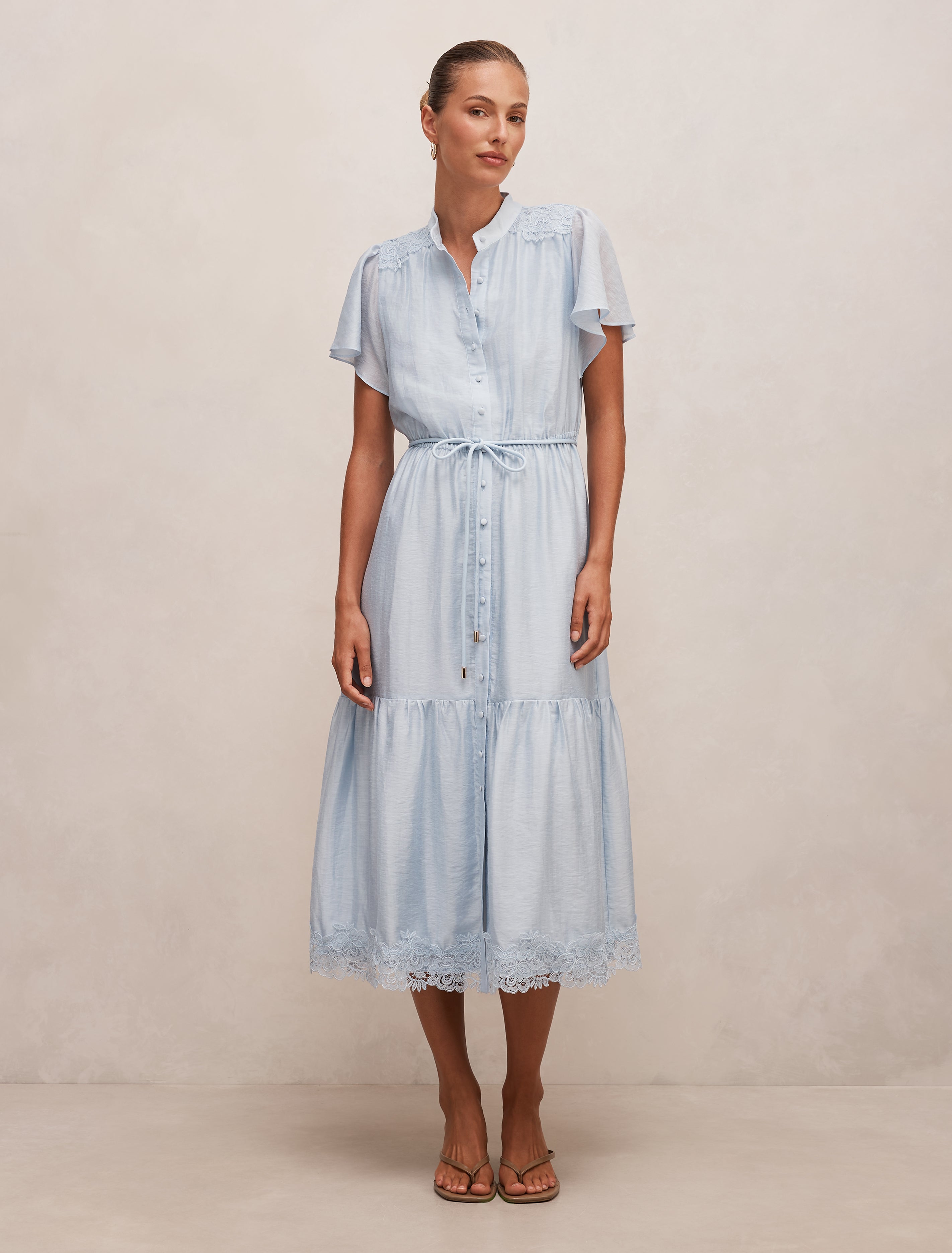 Harriet Lace Button Midi Dress