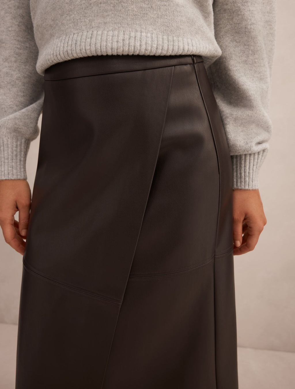 Amelia Faux Leather Wrap Skirt