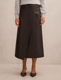 Amelia Faux Leather Wrap Skirt