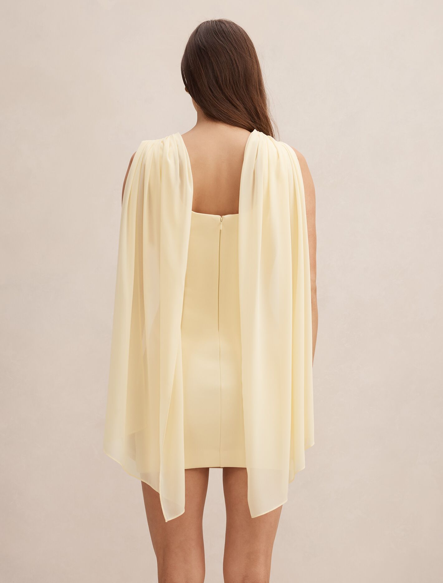 Yellow Mini Dress - Bowie Mini Dress with Shawl - Size 4 to 16