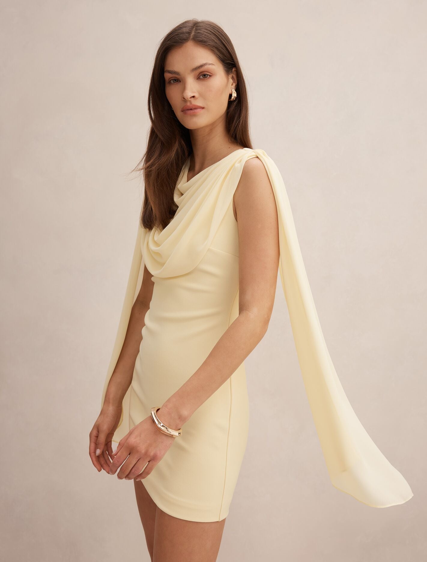 bowie mini dress White Mini Dress - Bowie Mini Dress with Shawl - Size 0 to 12