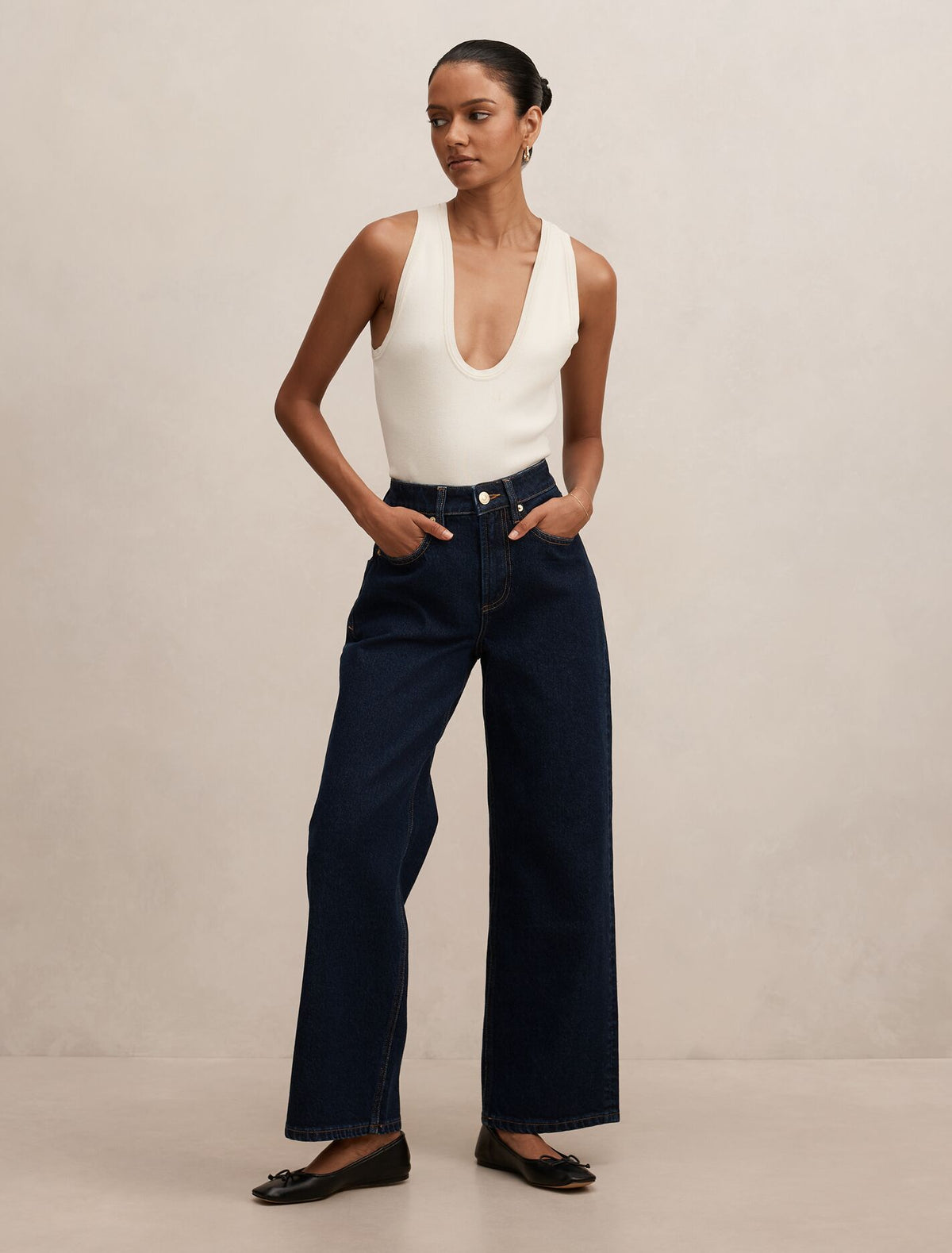 Nicki Petite Mid Rise Straight Jeans