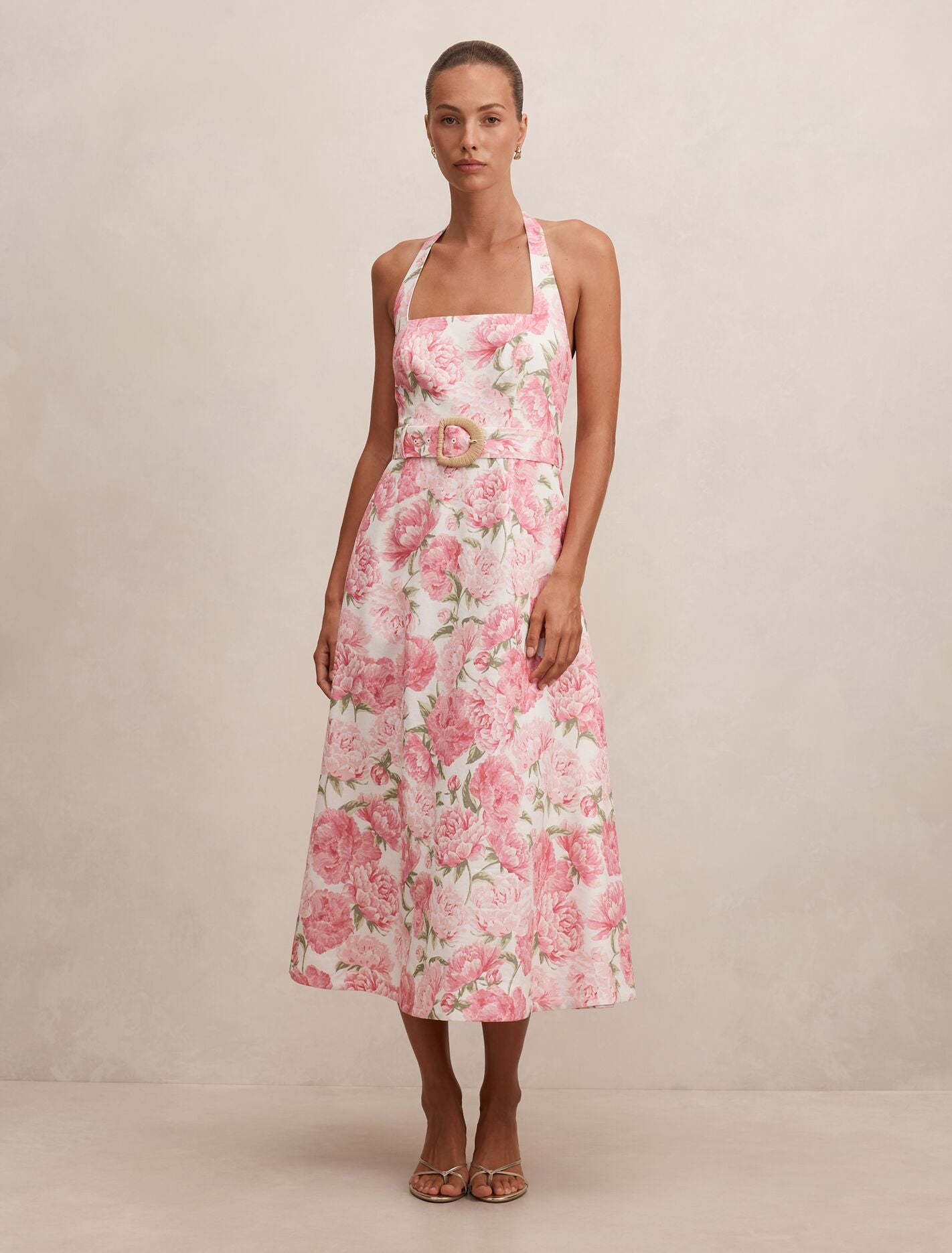 Pink Midi Dress - Blossom Halter - Size 0 to 12