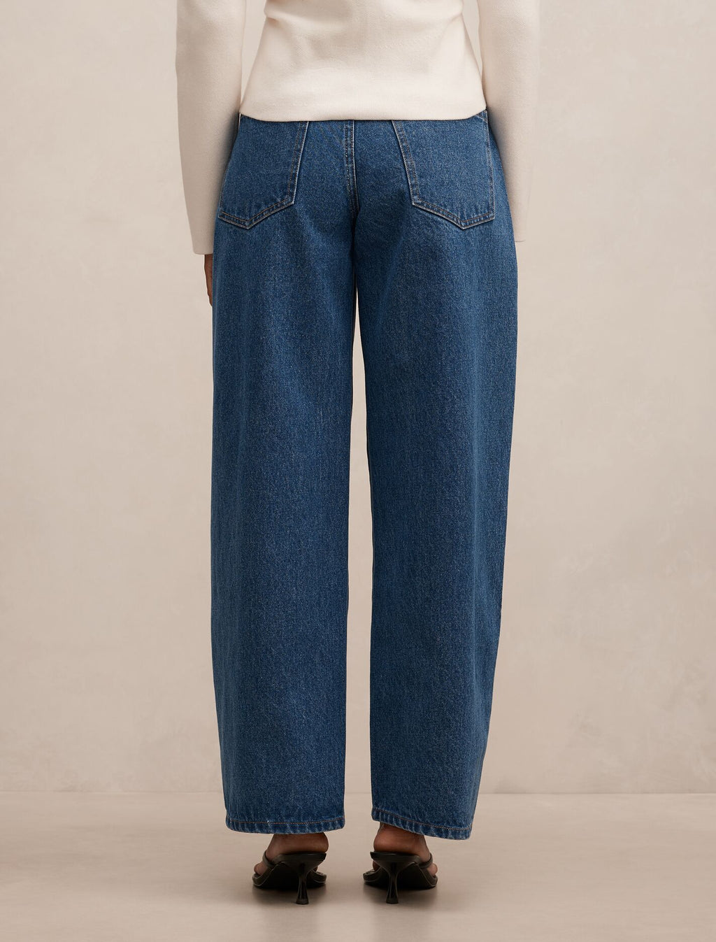 Emma Petite Mid Rise Barrel Jean