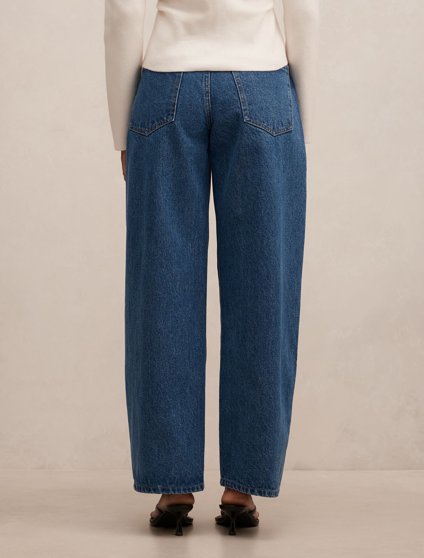 Emma Petite Mid Rise Barrel Jean