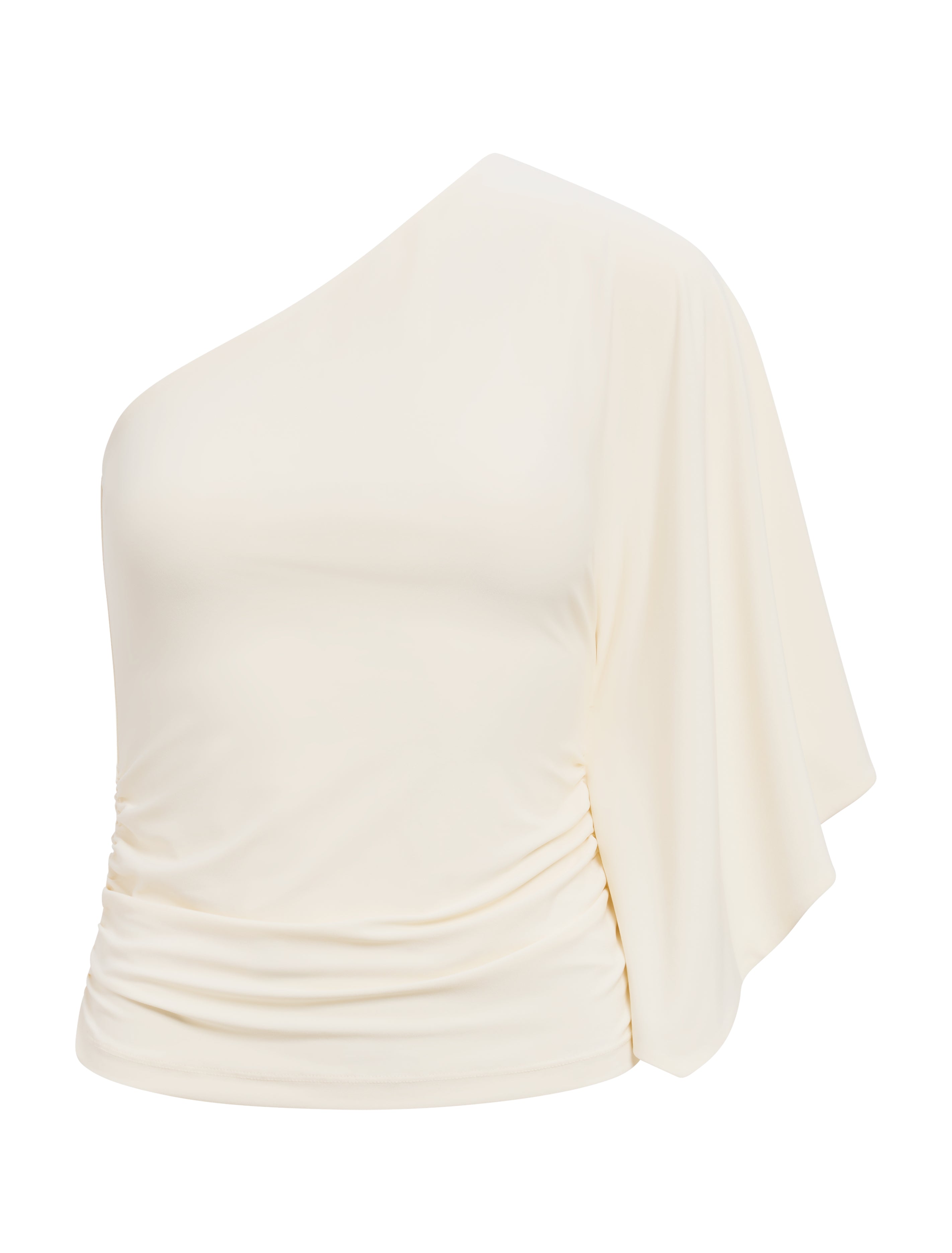 Olive One Shoulder Cape Top