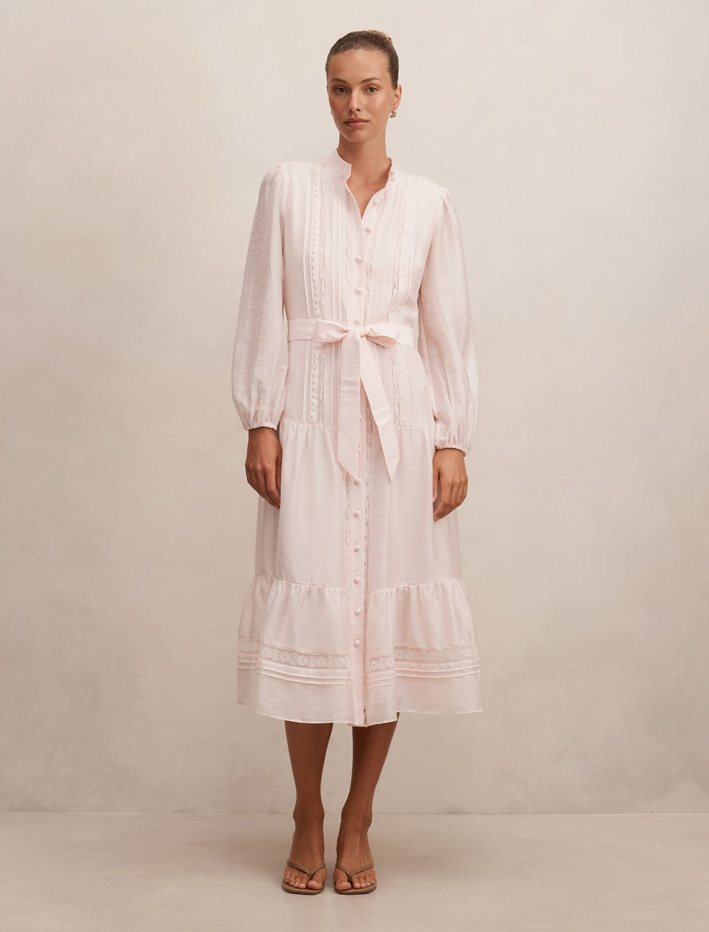 Rachel Lace Trim Midi Dress