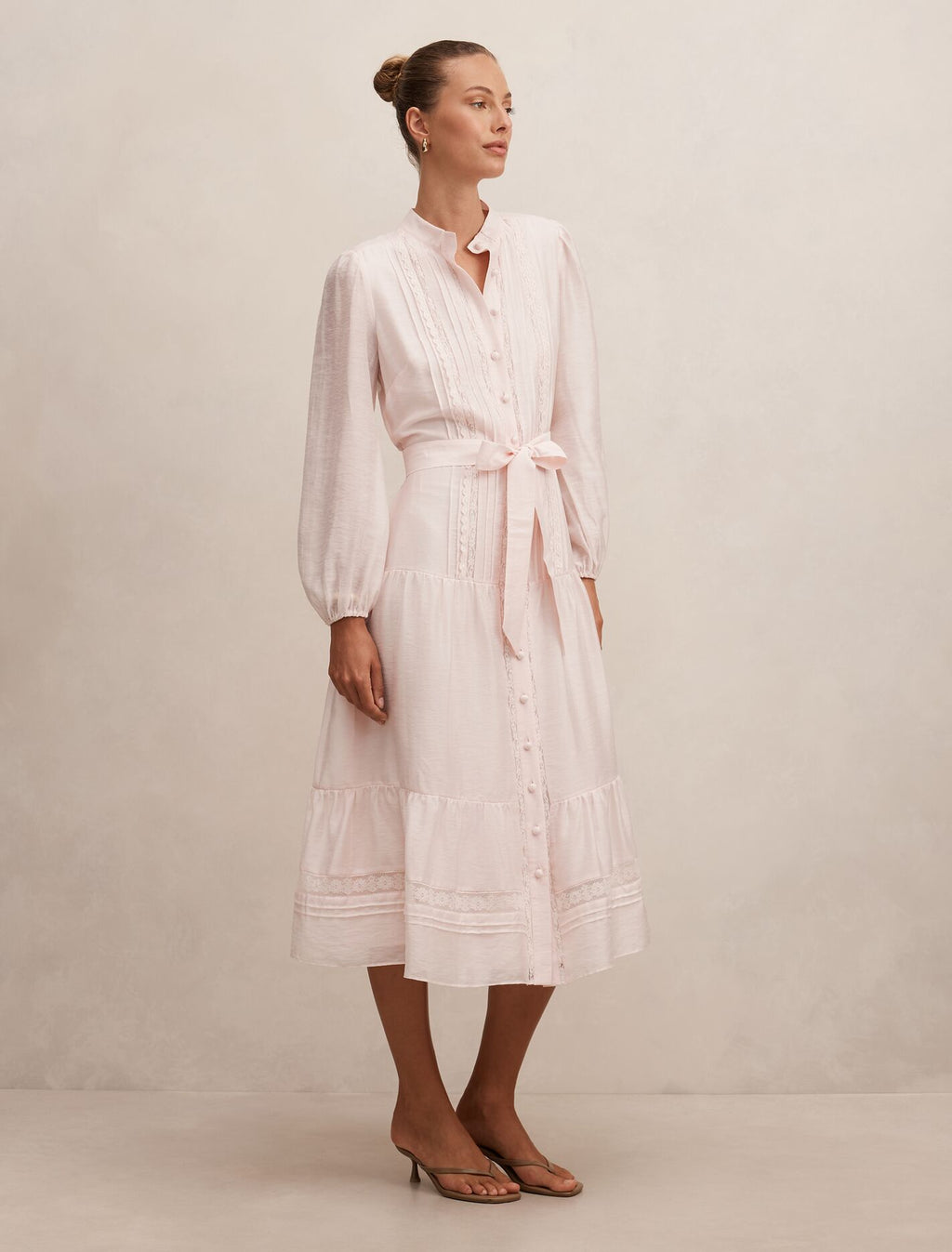 Rachel Lace Trim Midi Dress
