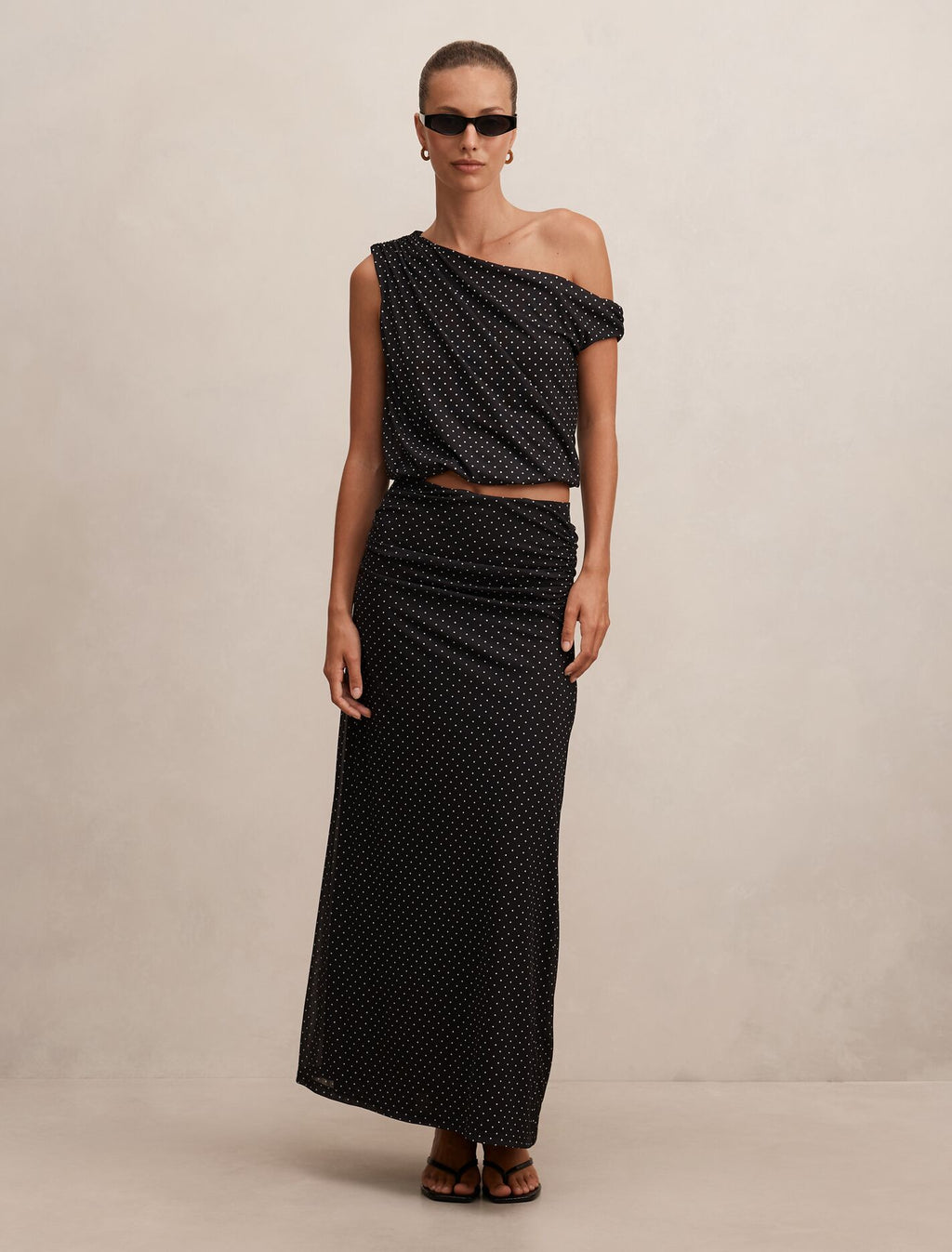 Mila Tipped Shoulder Drape Top