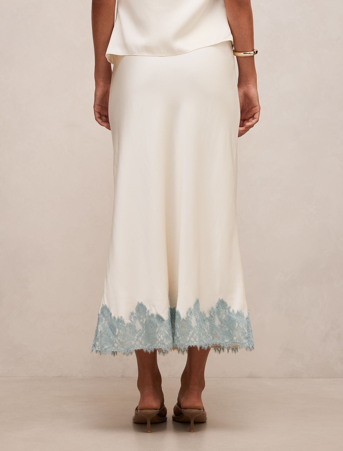 Adele Lace Trim Midi Skirt