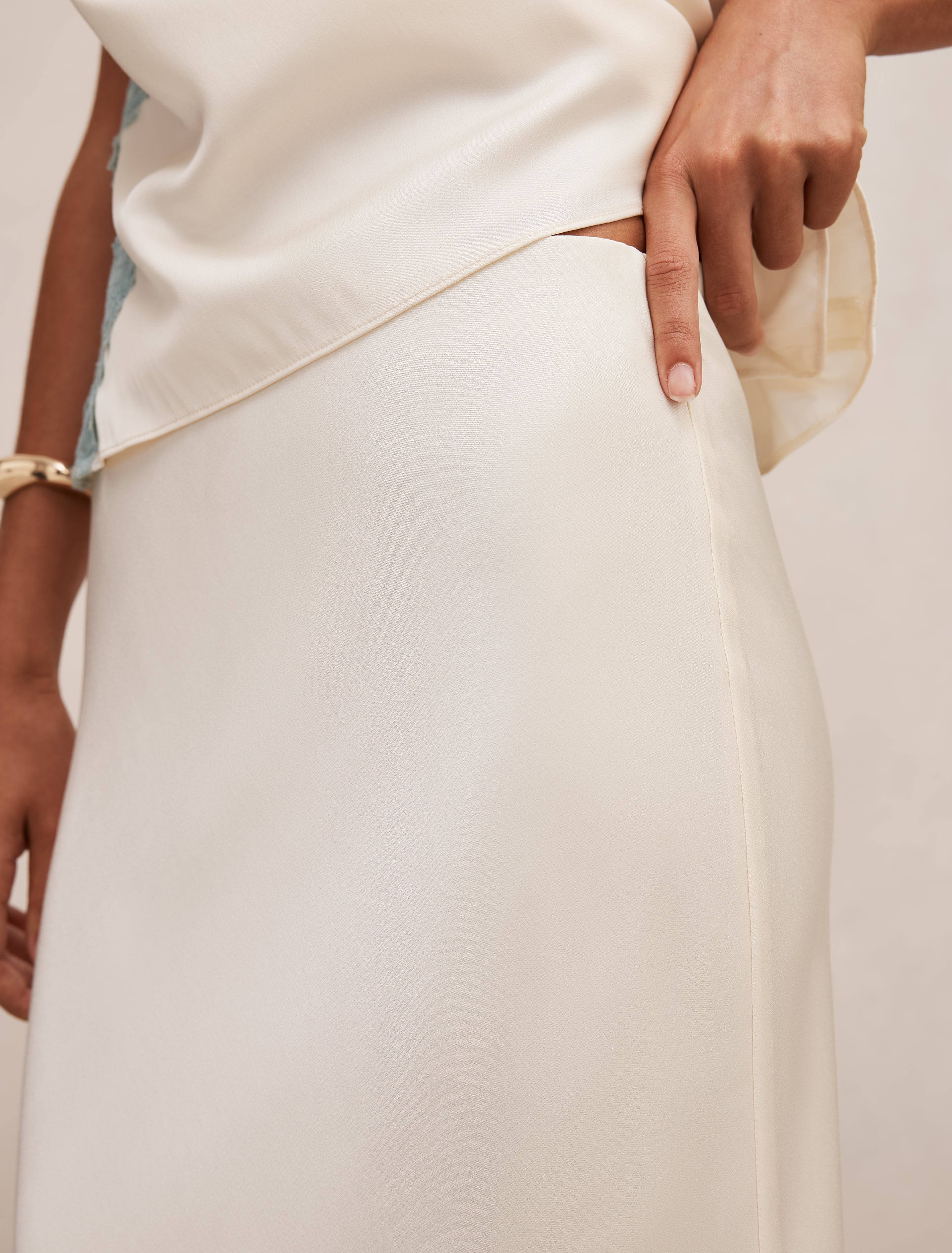 Adele Lace Trim Midi Skirt
