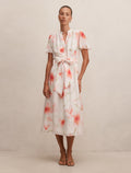 Dahlia Button Tie Midi Dress