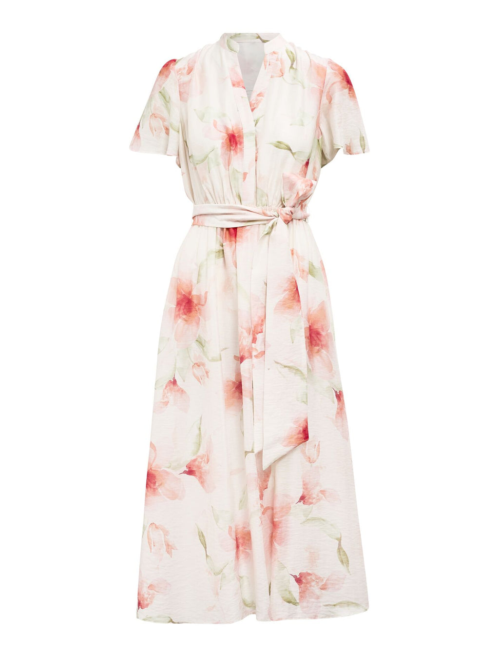 Dahlia Button Tie Midi Dress