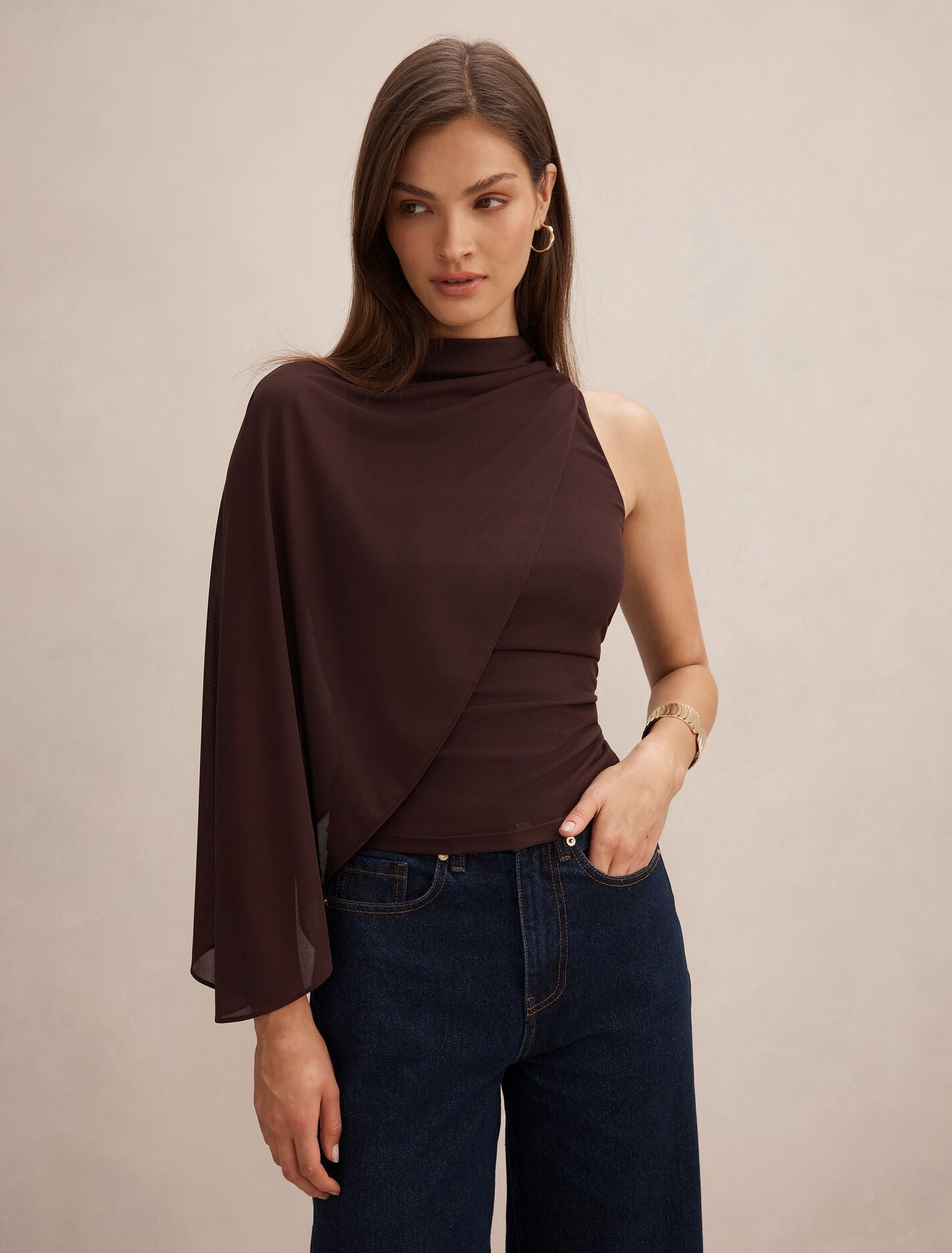 Rosalind Asymmetric Cape Top