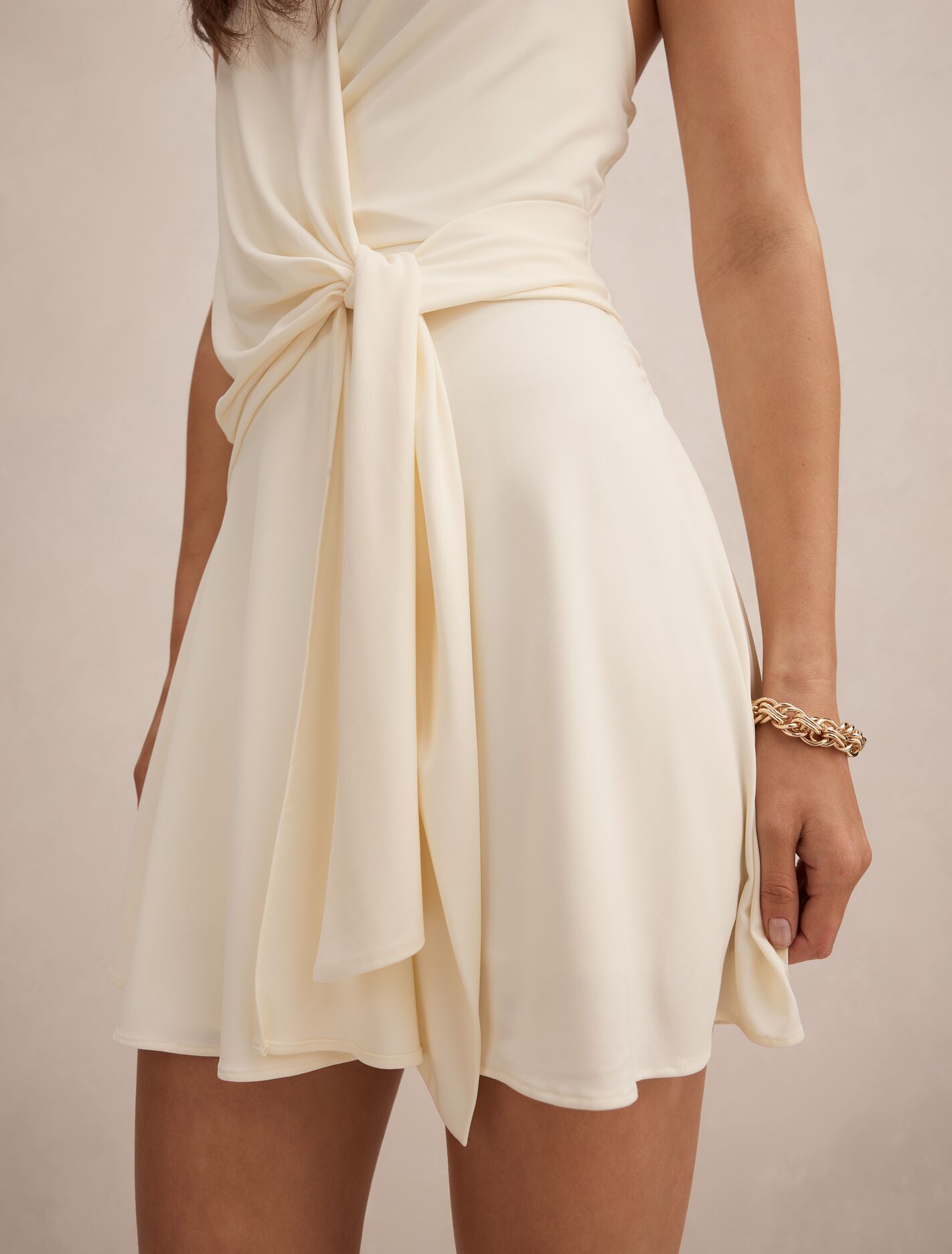 Aaliyah Wrap Halter Mini Dress